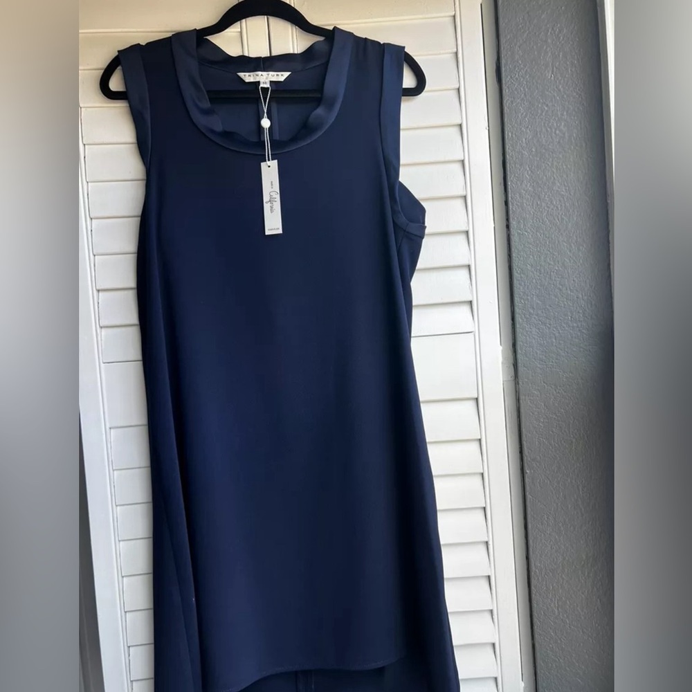 Trina Turk Double Rainbow Navy Blue Dress Medium M NWT  MSRP $248